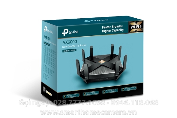 Thiết bị mạng Router WiFi 6 Tplink AX6000 (Archer AX6000)