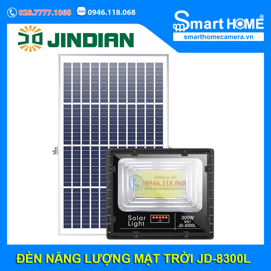 Đèn năng lượng mặt trời JINDIAN 300W JD-8300L