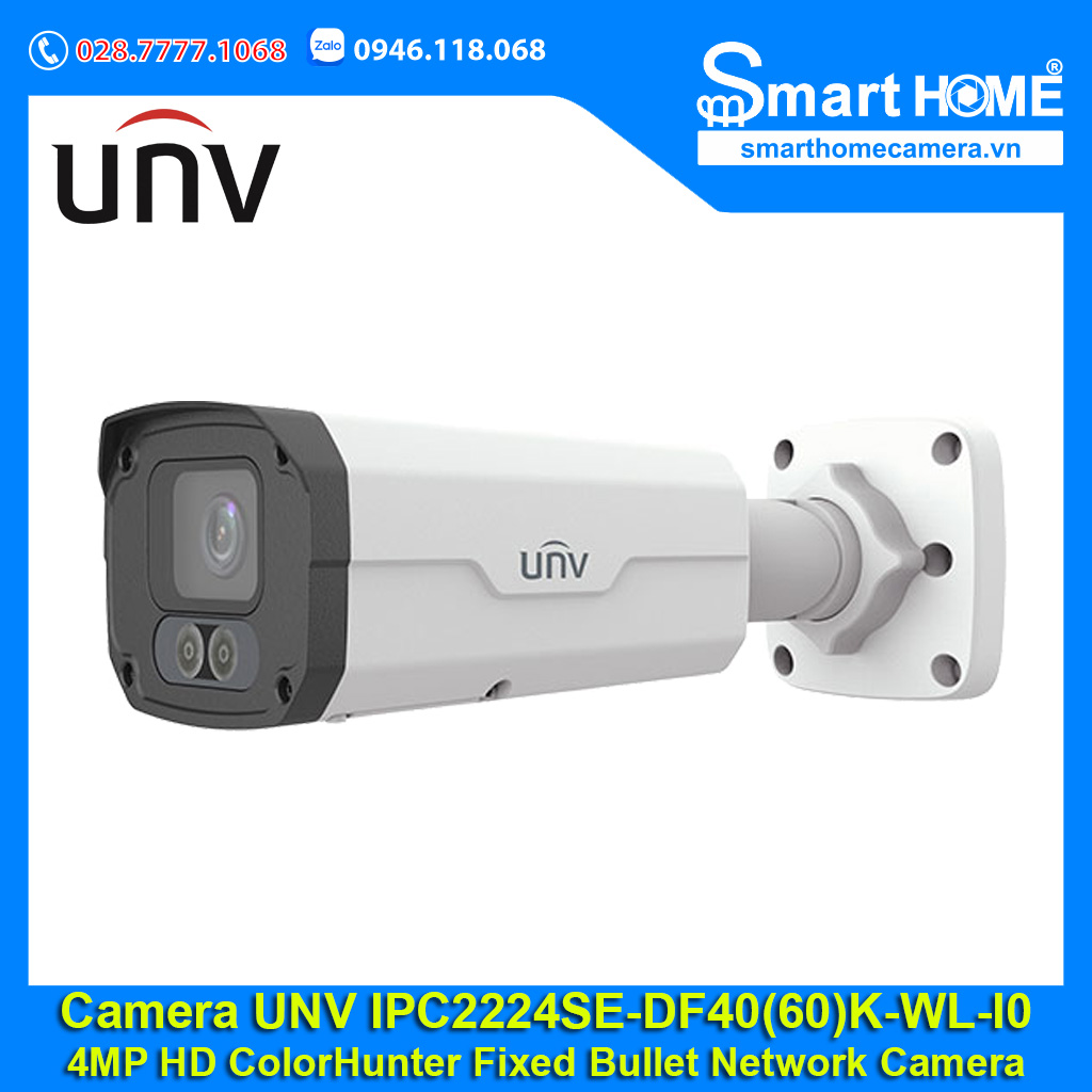 Camera UNV IPC2224SE-DF40K-WL-I0 - Camera IP ColorHunter UNV 4.0Mpx Ultra265