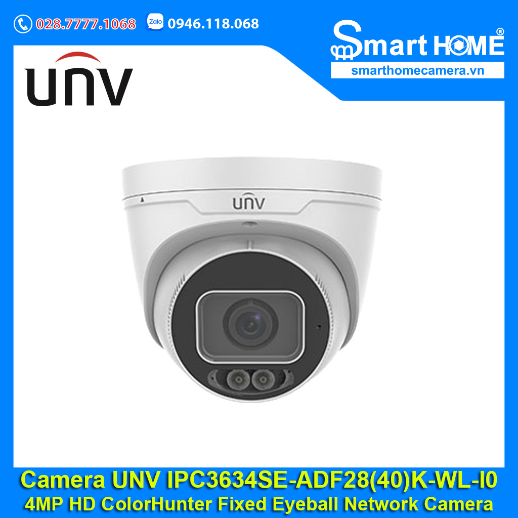 Camera UNV IPC3634SE-ADF28K-WL-I0 - Camera IP Dome ColorHunter UNV 4.0Mpx Ultra265