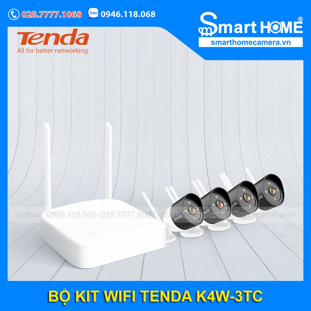 Bộ Kit Wifi Tenda K4W-3TC 3.0Mpx 1296P QHD