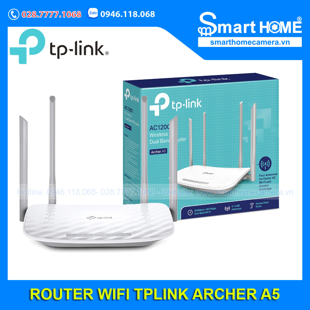 Thiết bị mạng Router WiFi Tplink Archer A5